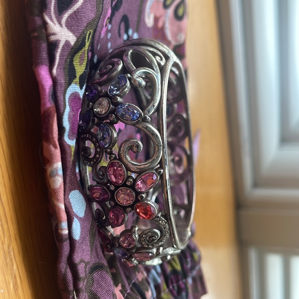 Brighton Silver Platted Hinged Flower Bracelet - image 5